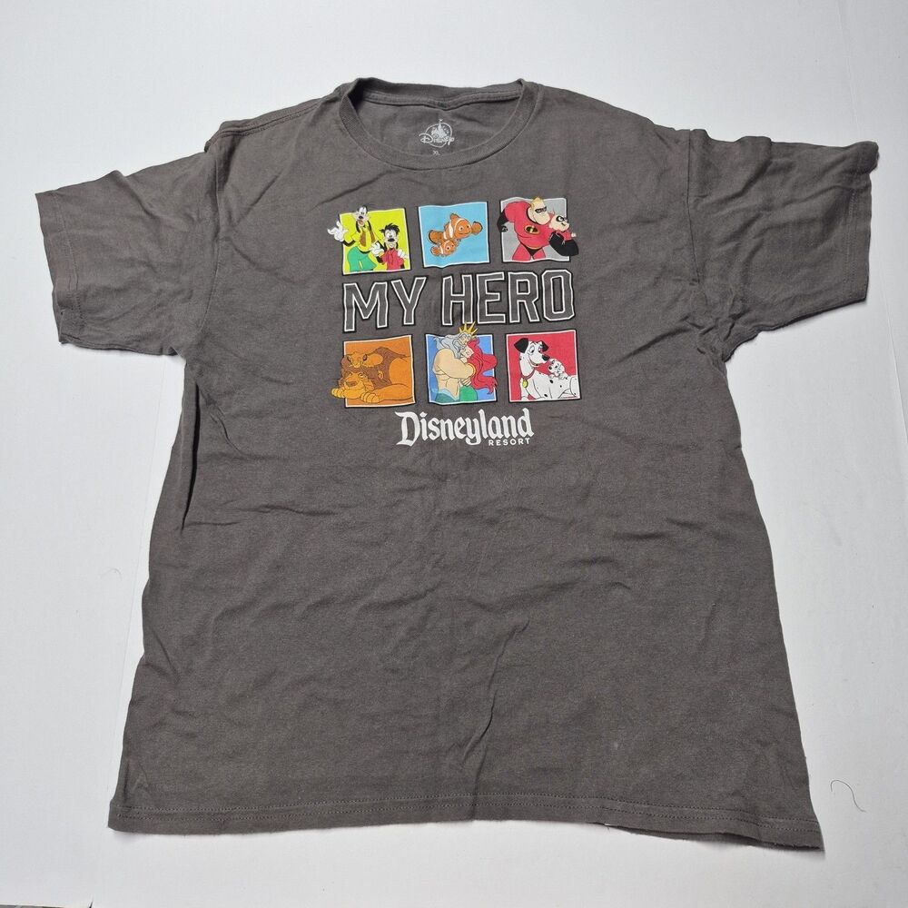 Disneyland Resort My Hero Multi Character Graphic T-Shirt XL Disney Pixar NWOT